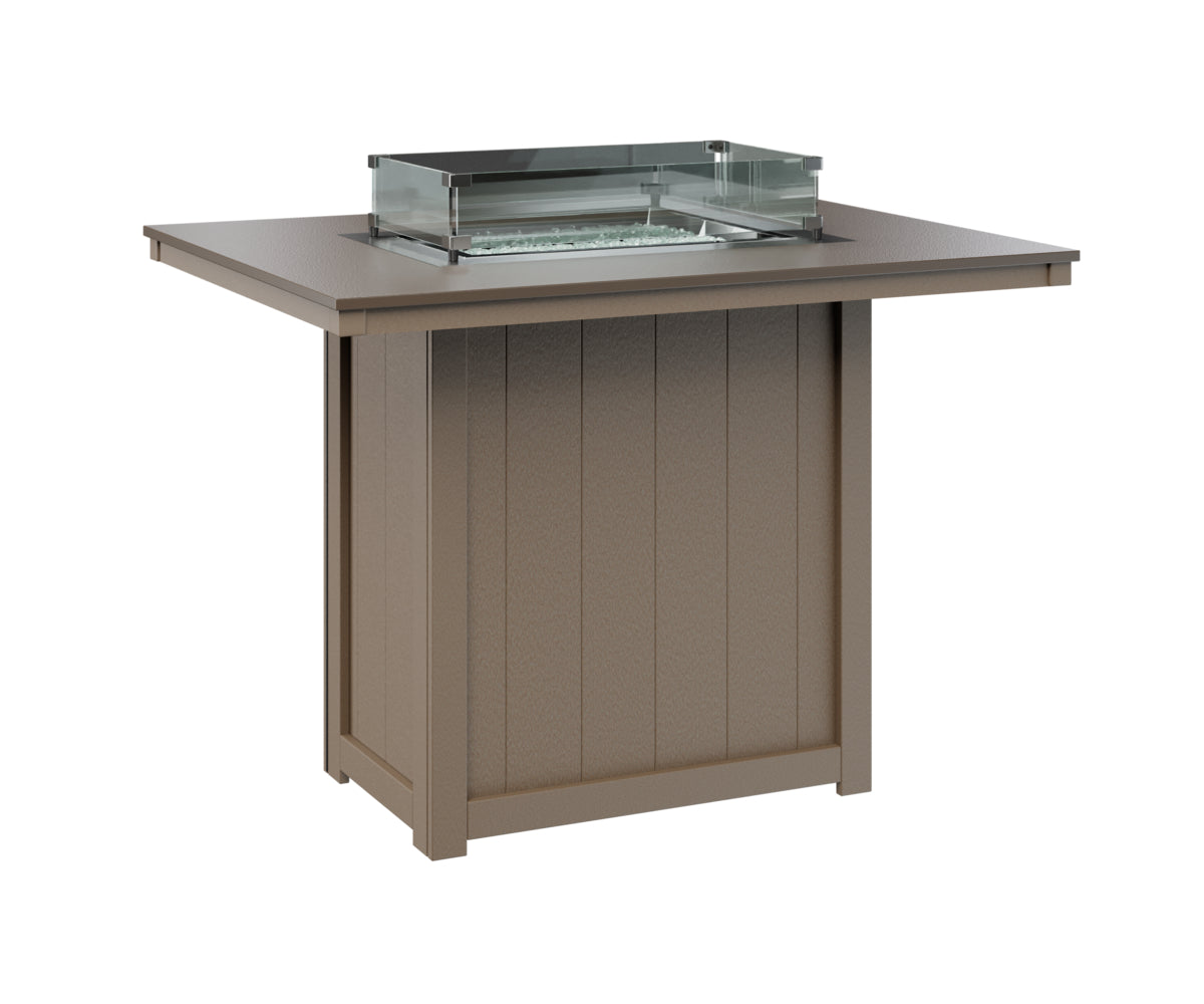 Berlin Gardens Donoma 42" x 54" Rectangular Fire Table Bar with Hammered Top