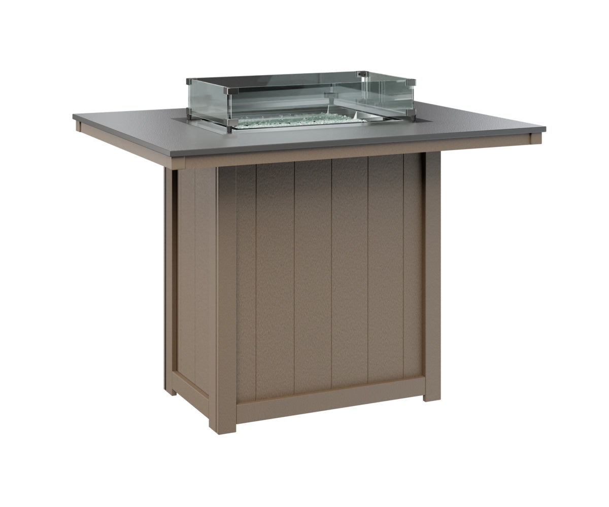 Berlin Gardens Donoma 42" x 54" Rectangular Fire Table Bar with Hammered Top