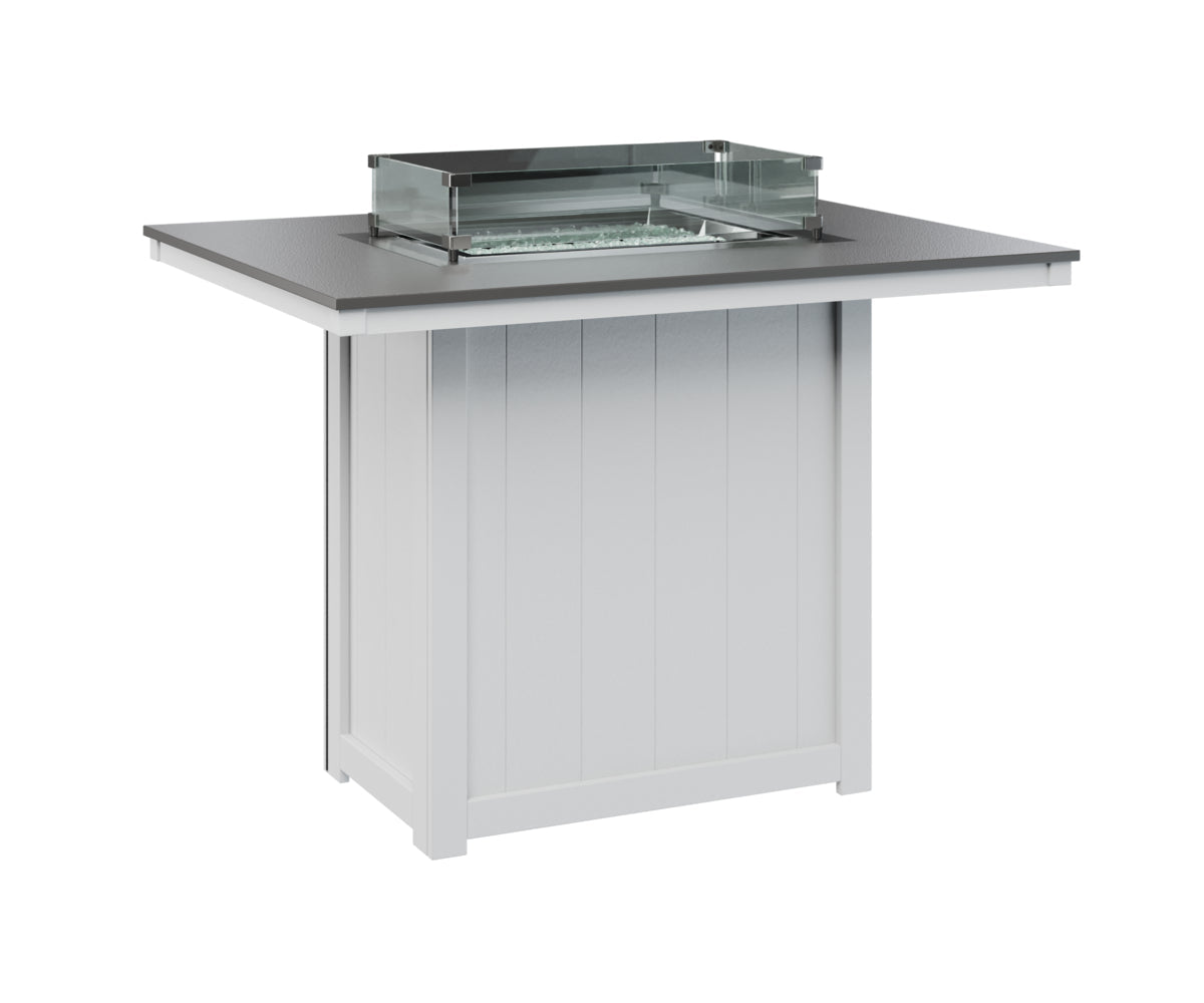 Berlin Gardens Donoma 42" x 54" Rectangular Fire Table Bar with Hammered Top
