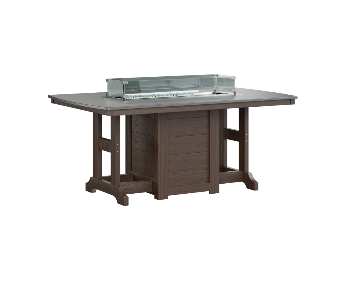 Berlin Gardens Garden Classic 44" x 72" Rectangular Fire Bar Table with Hammered Top