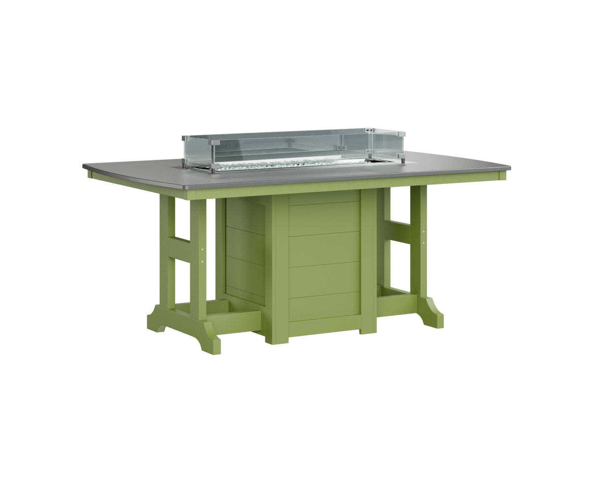 Berlin Gardens Garden Classic 44" x 72" Rectangular Fire Bar Table with Hammered Top