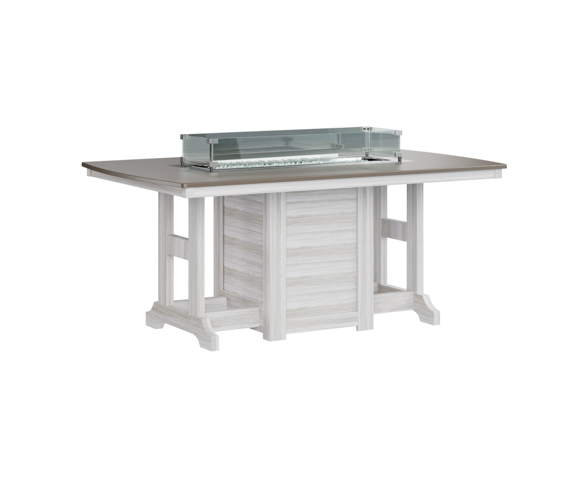 Berlin Gardens Garden Classic 44" x 72" Rectangular Fire Bar Table with Hammered Top