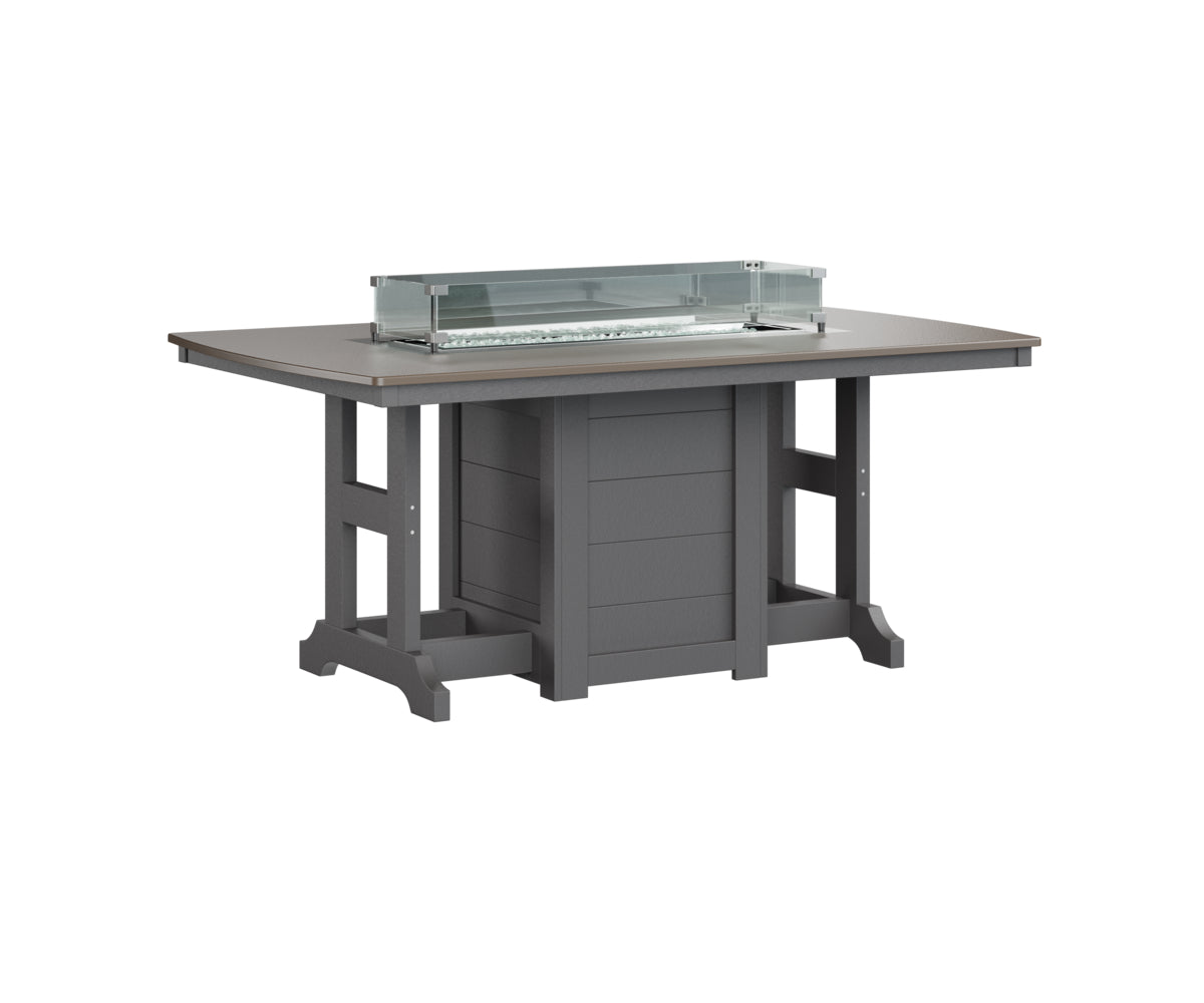 Berlin Gardens Garden Classic 44" x 72" Rectangular Fire Bar Table with Hammered Top