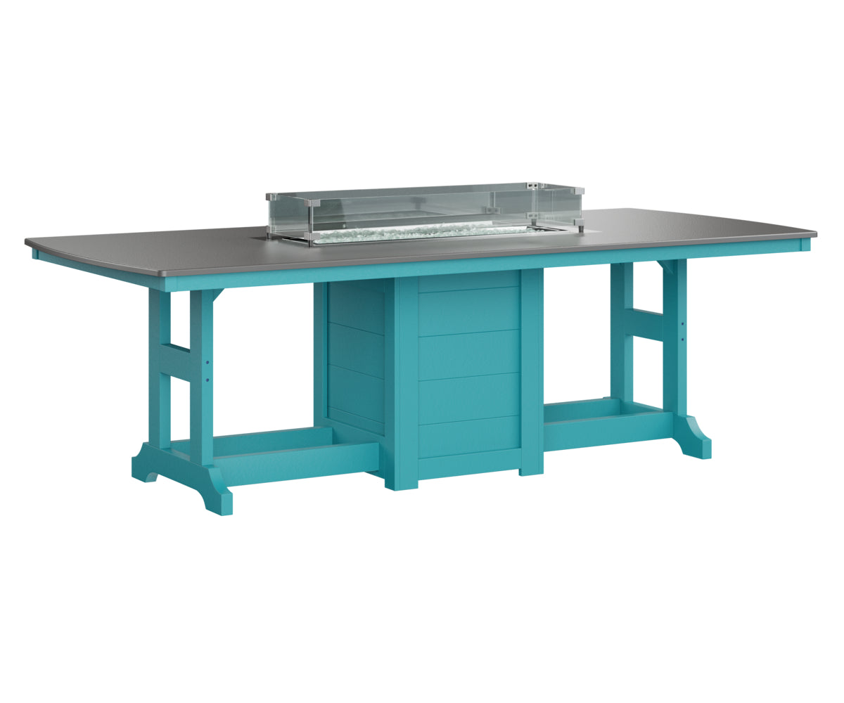 Berlin Gardens Garden Classic 44" x 96" Rectangular Fire Bar Table with Hammered Top