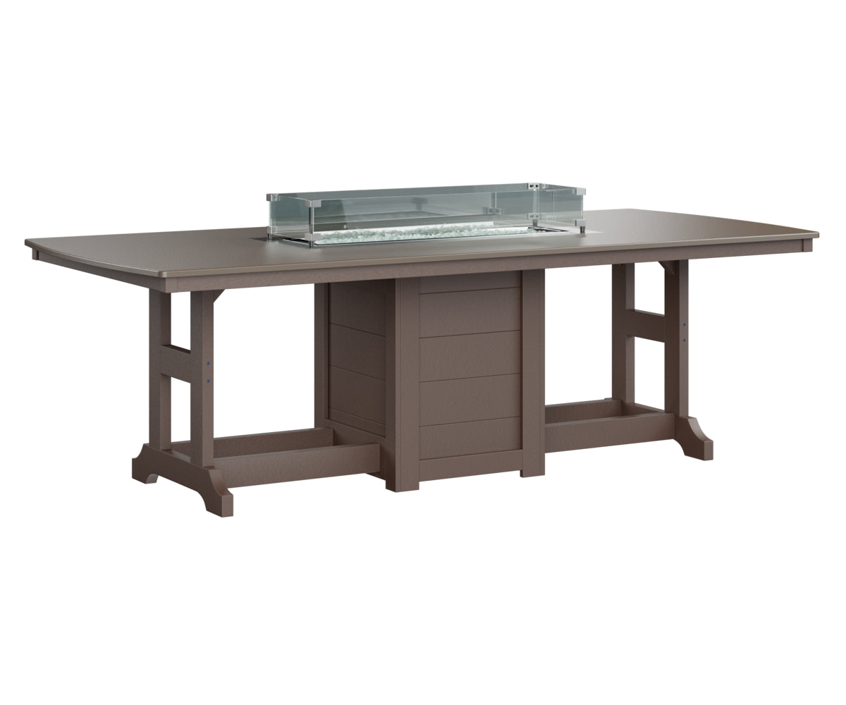 Berlin Gardens Garden Classic 44" x 96" Rectangular Fire Dining Table with Hammered Top