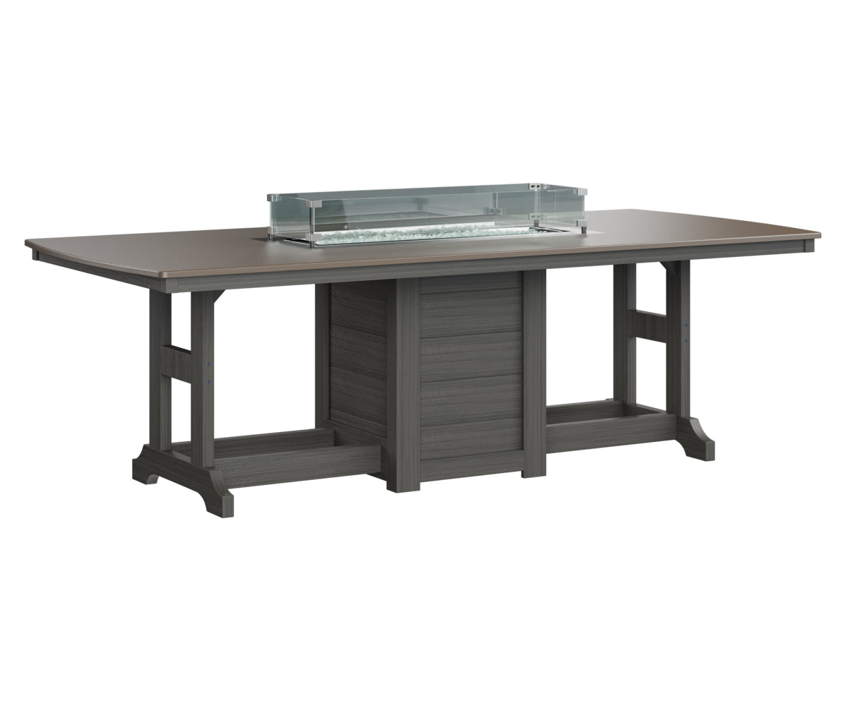Berlin Gardens Garden Classic 44" x 96" Rectangular Fire Dining Table with Hammered Top