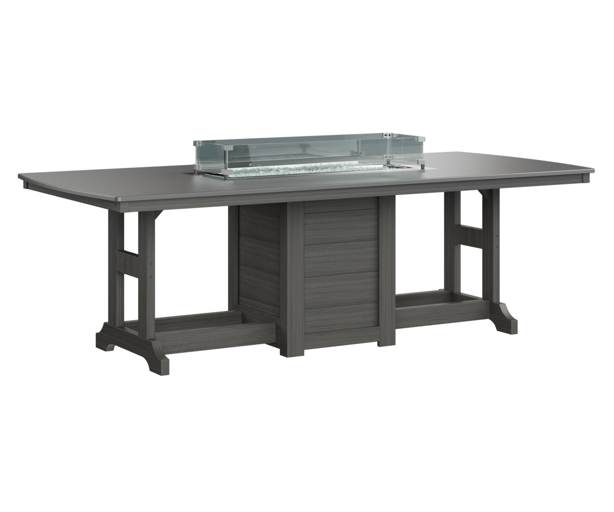 Berlin Gardens Garden Classic 44" x 96" Rectangular Fire Bar Table with Hammered Top