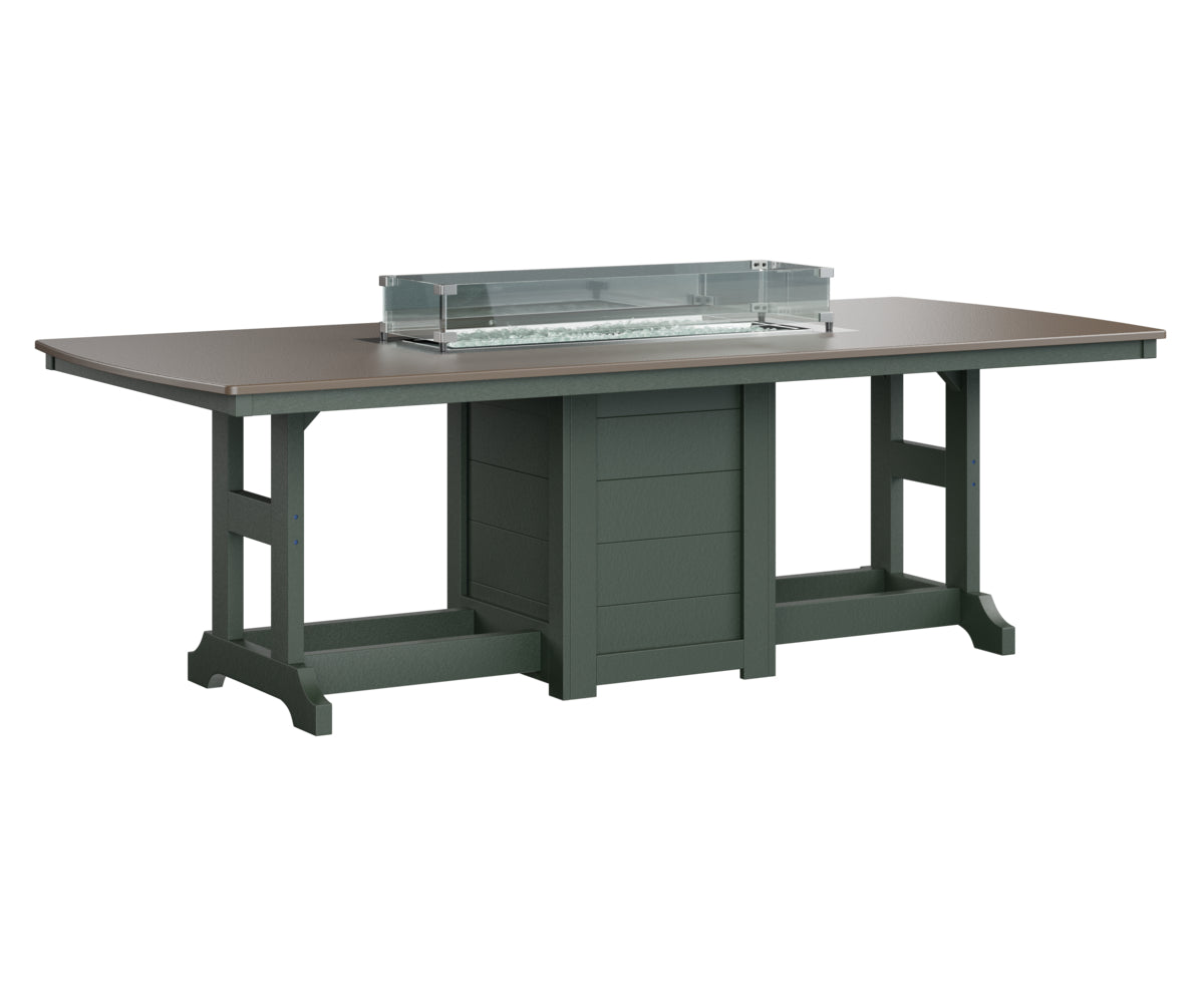 Berlin Gardens Garden Classic 44" x 96" Rectangular Fire Bar Table with Hammered Top
