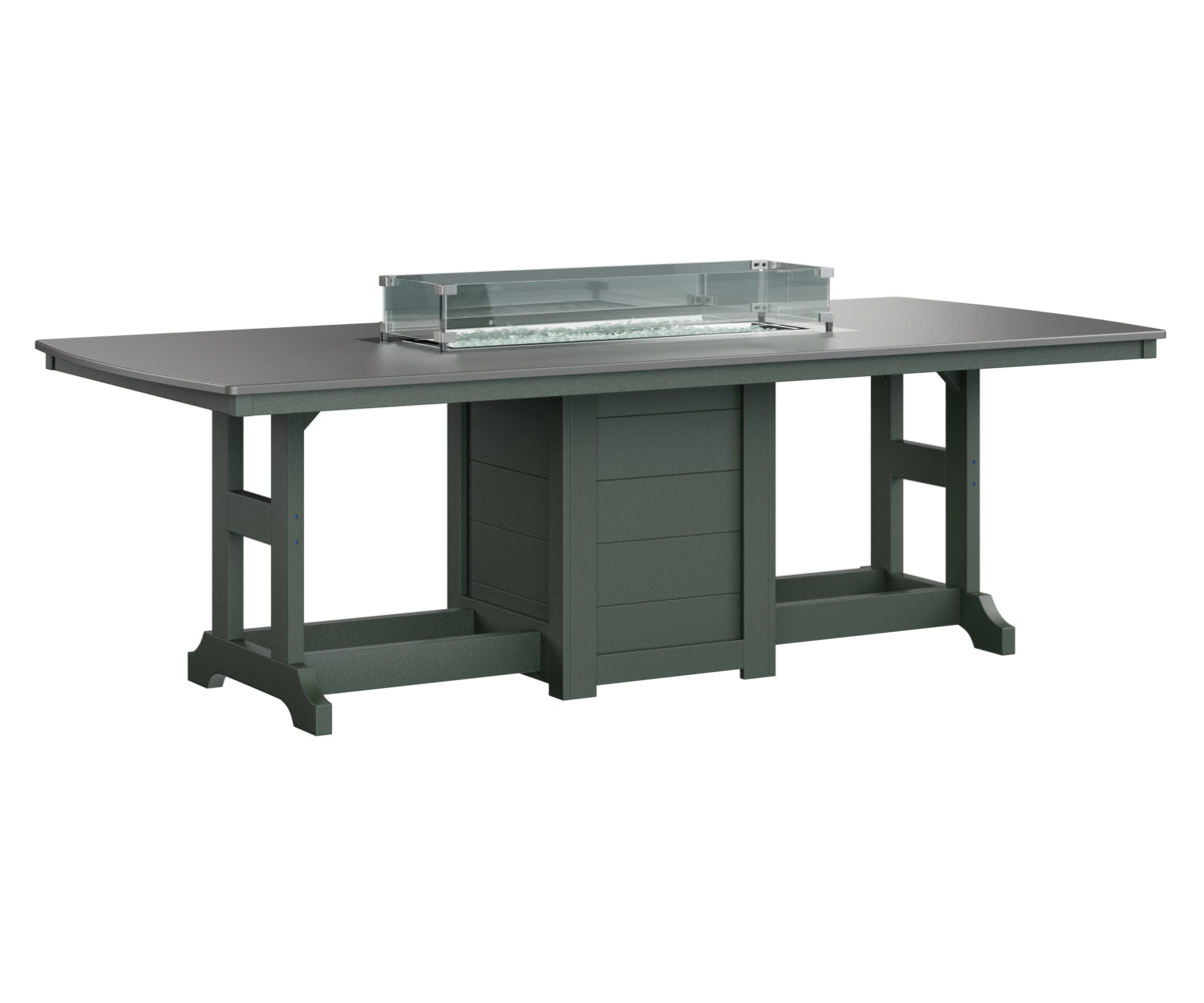 Berlin Gardens Garden Classic 44" x 96" Rectangular Fire Dining Table with Hammered Top