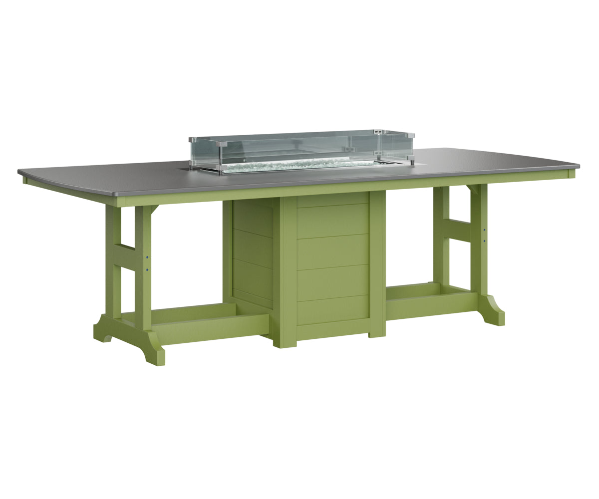 Berlin Gardens Garden Classic 44" x 96" Rectangular Fire Bar Table with Hammered Top