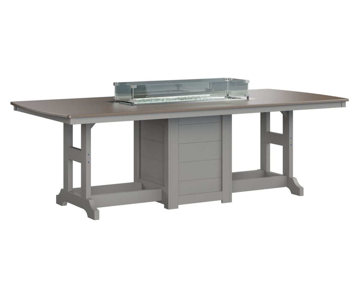 Berlin Gardens Garden Classic 44" x 96" Rectangular Fire Dining Table with Hammered Top