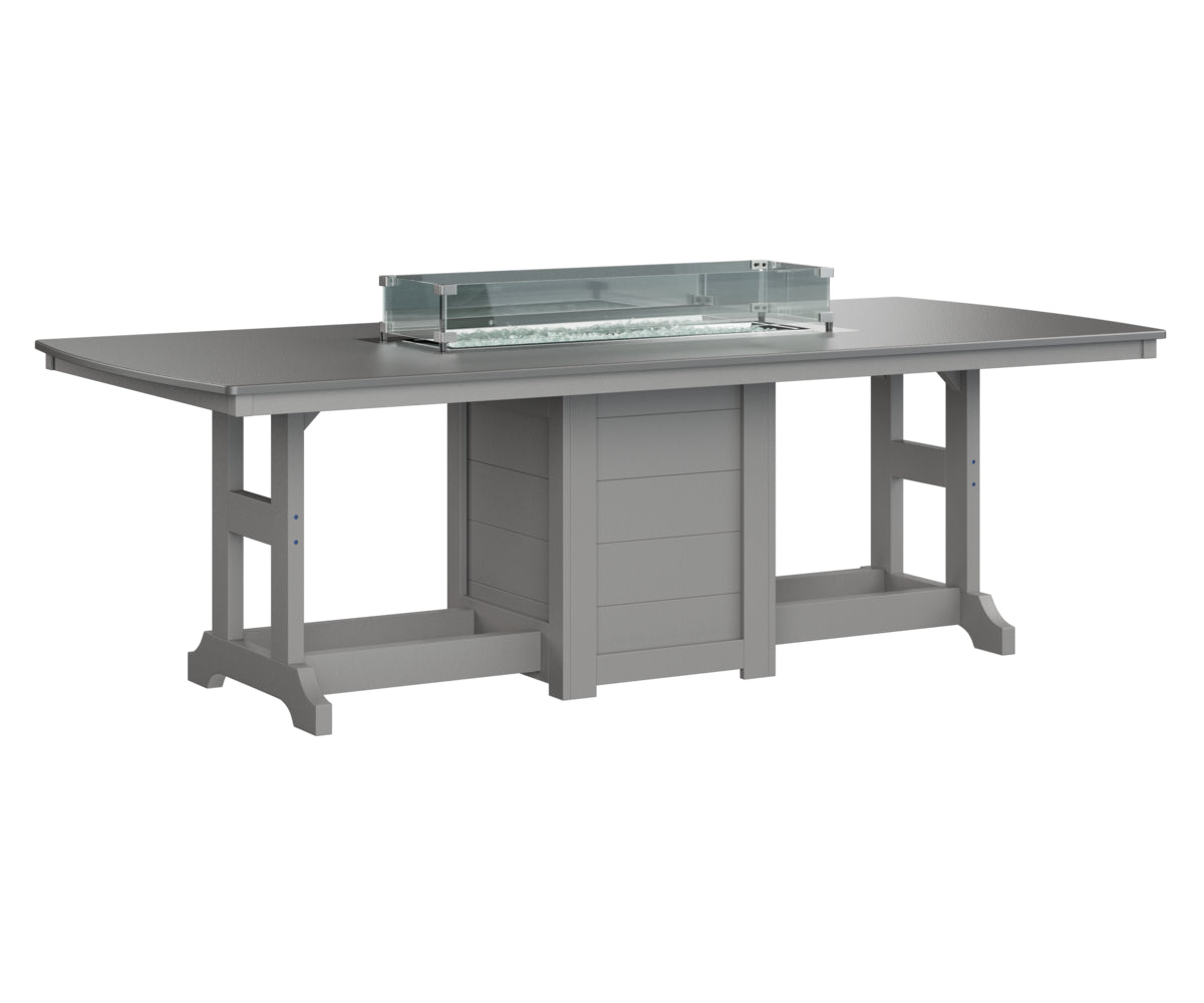Berlin Gardens Garden Classic 44" x 96" Rectangular Fire Dining Table with Hammered Top