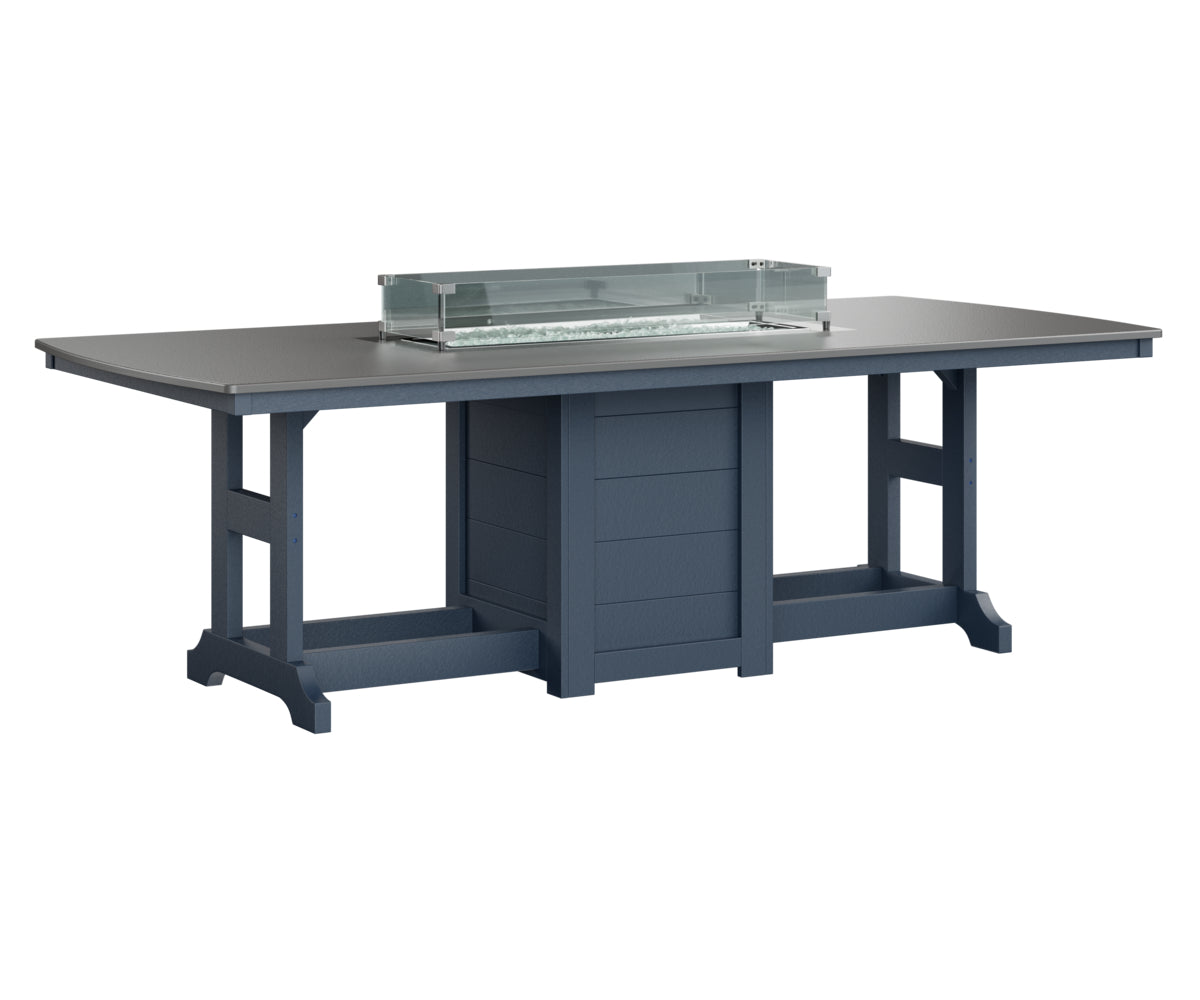 Berlin Gardens Garden Classic 44" x 96" Rectangular Fire Bar Table with Hammered Top