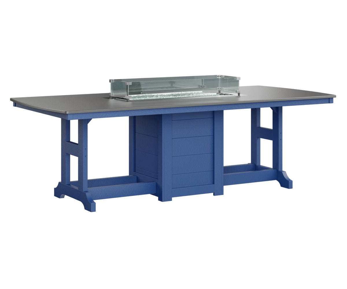 Berlin Gardens Garden Classic 44" x 96" Rectangular Fire Bar Table with Hammered Top