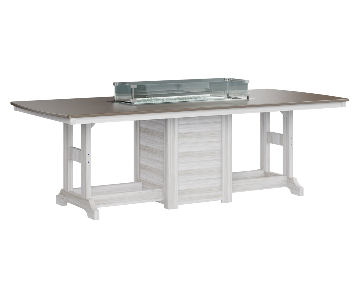 Berlin Gardens Garden Classic 44" x 96" Rectangular Fire Bar Table with Hammered Top