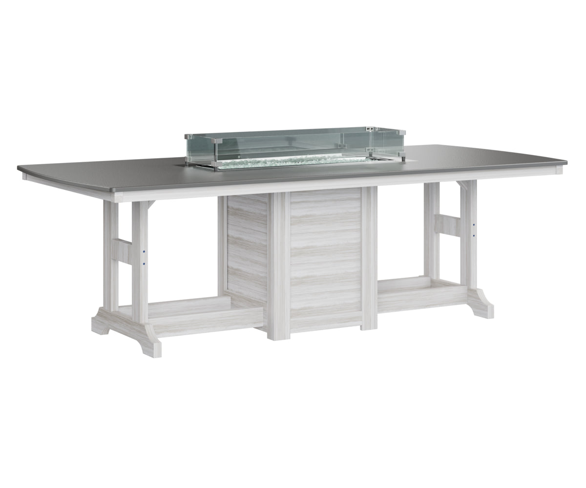 Berlin Gardens Garden Classic 44" x 96" Rectangular Fire Dining Table with Hammered Top