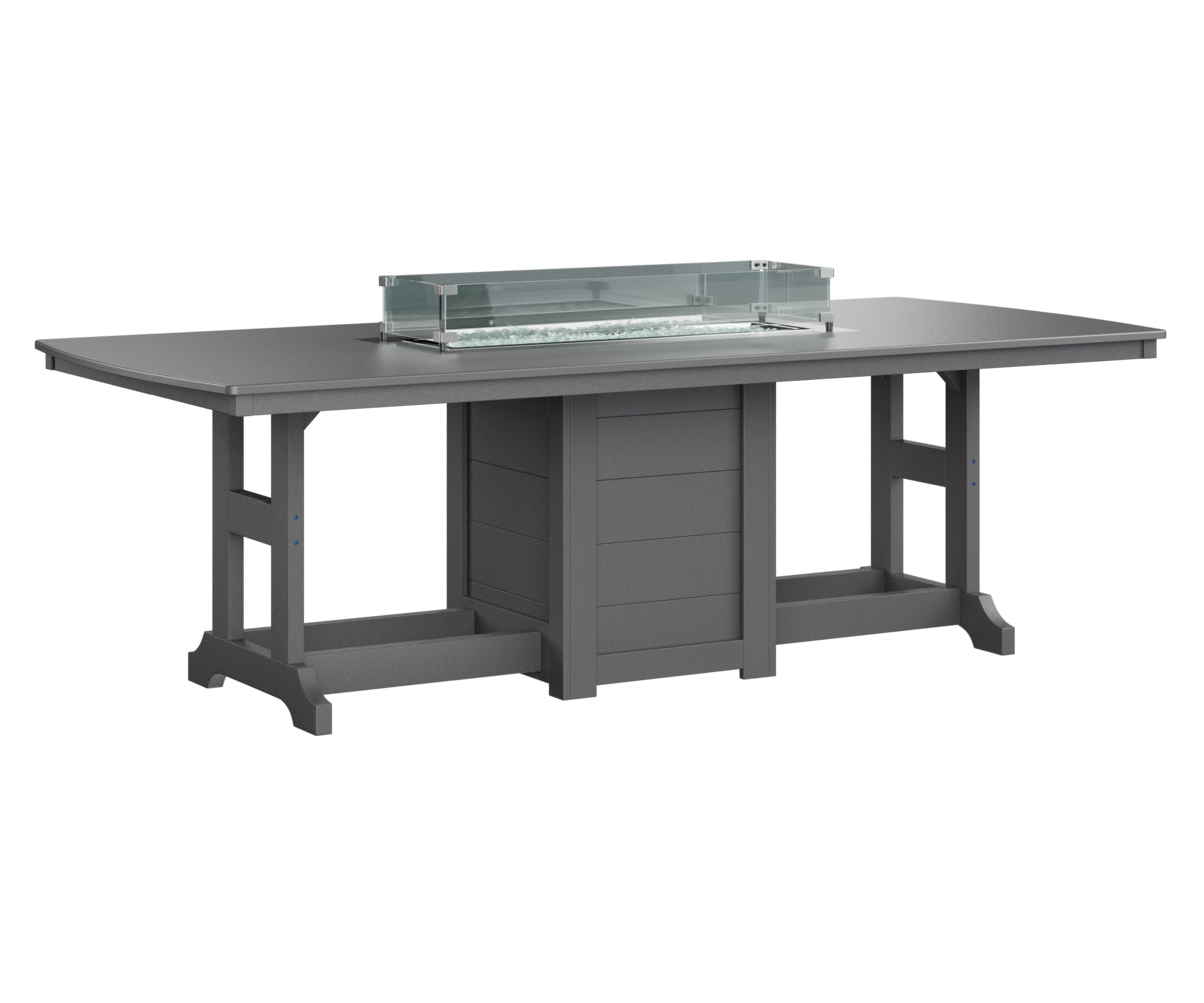 Berlin Gardens Garden Classic 44" x 96" Rectangular Fire Dining Table with Hammered Top