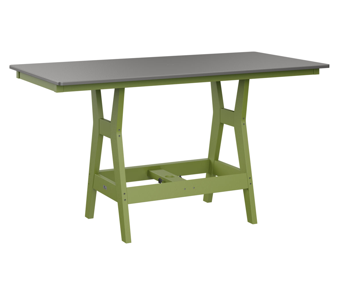 Berlin Gardens Harbor Bar Tables 33" x 66" Rectangular Bar Table with Hammered Top