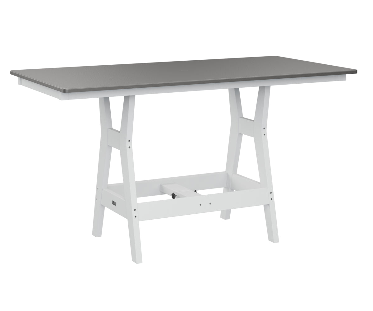 Berlin Gardens Harbor Bar Tables 33" x 66" Rectangular Bar Table with Hammered Top