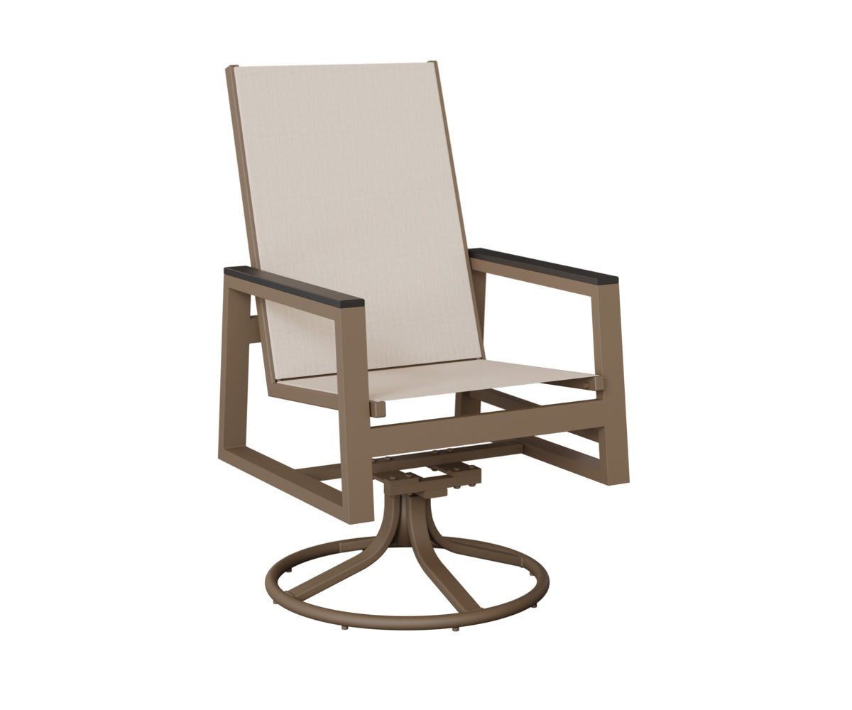 Berlin Gardens Vida High Back Regular Sling Swivel Rocker Dining Chair