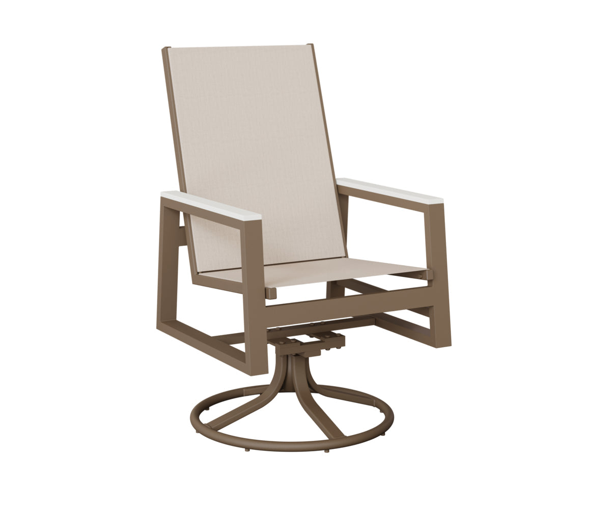 Berlin Gardens Vida High Back Regular Sling Swivel Rocker Dining Chair