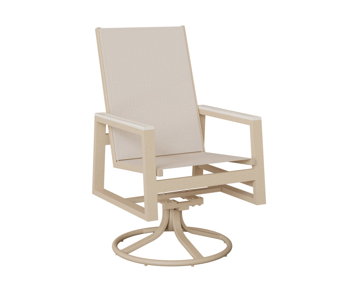 Berlin Gardens Vida High Back Regular Sling Swivel Rocker Dining Chair