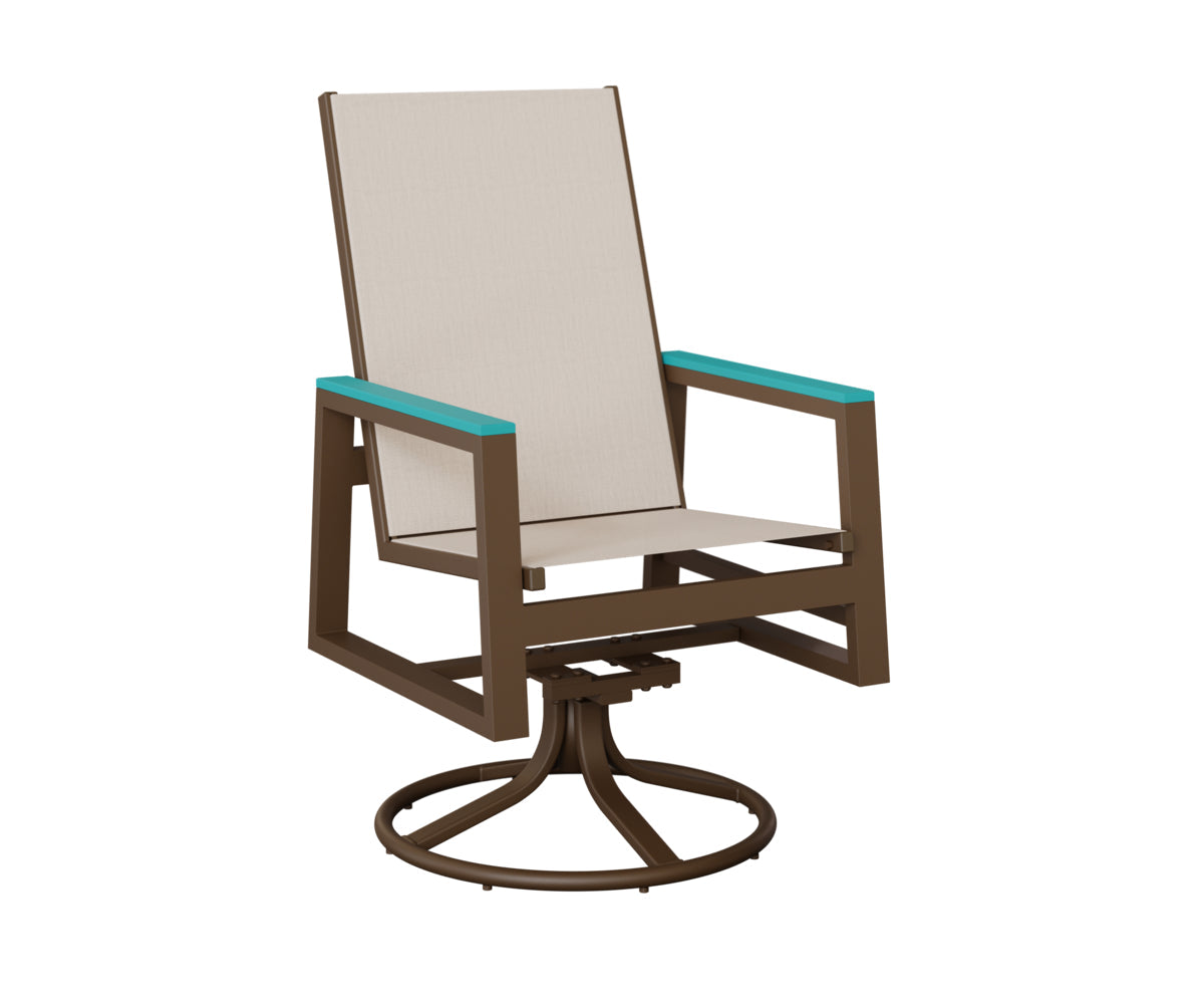 Berlin Gardens Vida High Back Regular Sling Swivel Rocker Dining Chair