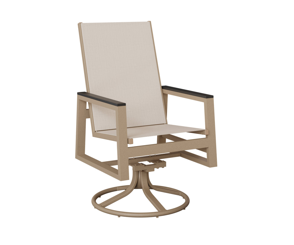 Berlin Gardens Vida High Back Padded Sling Swivel Rocker Dining Chair