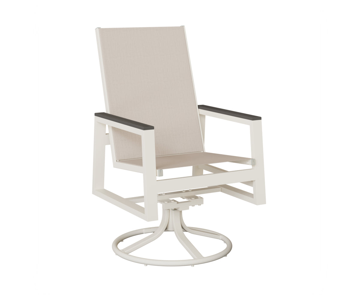Berlin Gardens Vida High Back Regular Sling Swivel Rocker Dining Chair