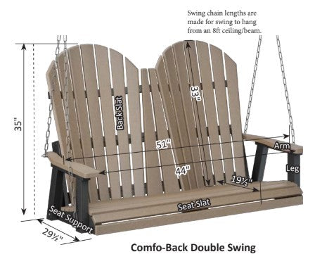 Berlin Gardens Comfo-Back Double Swing (Zinc Chains)