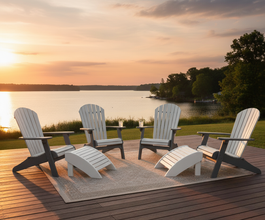 FREE 2 Ottomans With Purchase Of Artifex 4 Piece Adirondack Chair Set