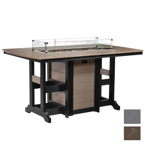 Berlin Gardens Garden Classic 44" x 72" Rectangular Fire Bar Table with Hammered Top