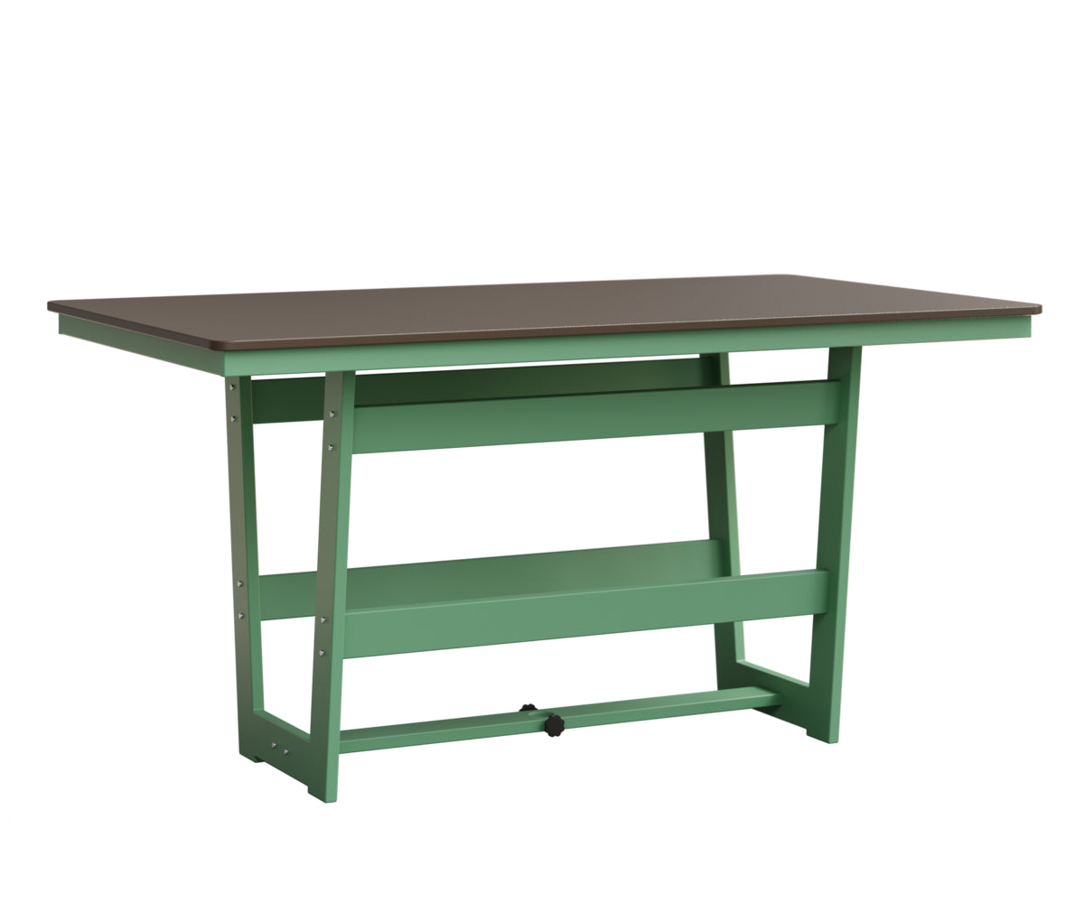 Berlin Gardens MGP Hudson Counter Height 40" x 70" Rectangle Table with Hammered Top