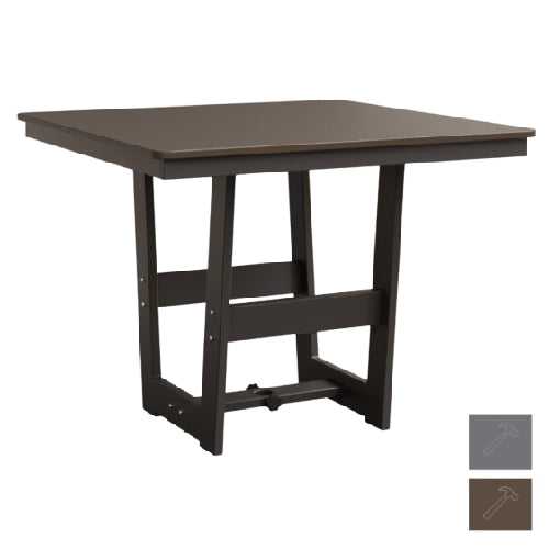 Berlin Gardens MGP Hudson Dining Height 40" x 40" Square Table with Hammered Top