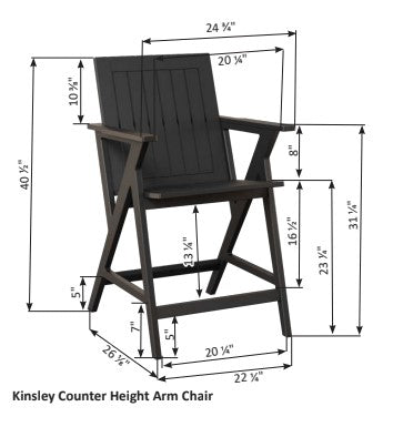 Berlin Gardens MGP Kinsley Counter Arm Chair