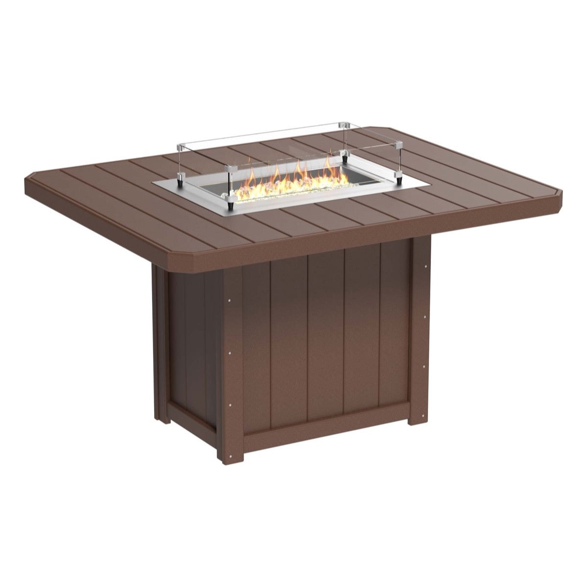 LuxCraft Lumin Fire Table 62" Rectangular - Dining Height