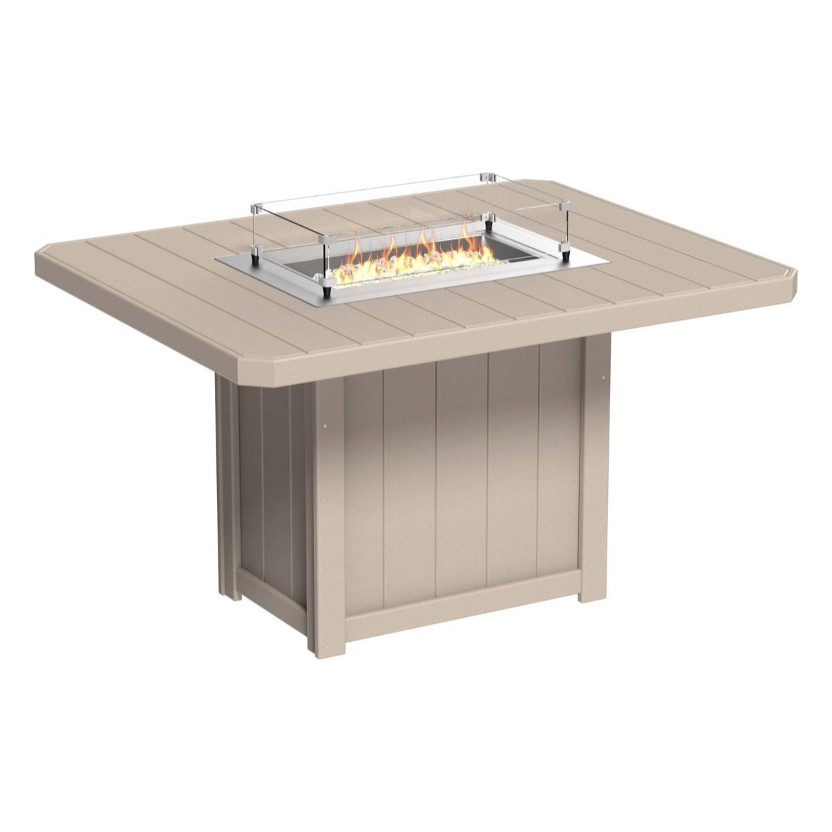 LuxCraft Lumin Fire Table 62" Rectangular - Dining Height