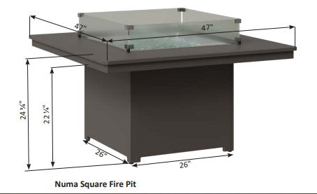 Berlin Gardens MGP Numa 47" Square Fire Pit Table