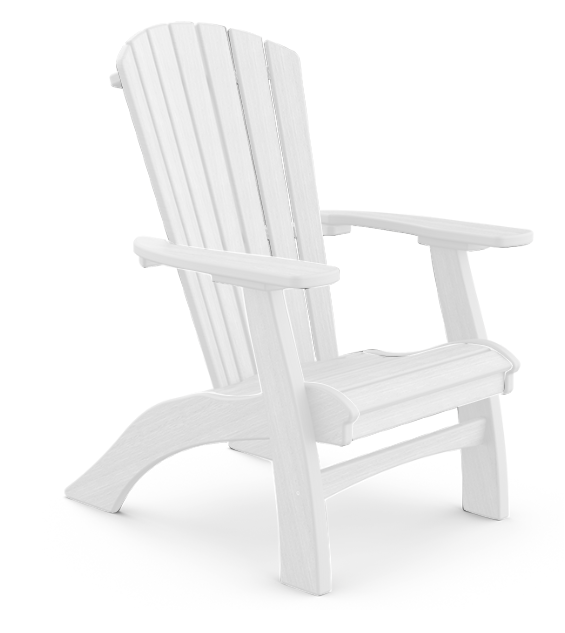 PolyCasual Raised Adirondack, White - Quick Ship