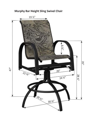 Berlin Gardens Murphy Padded Sling Swivel Bar Chair