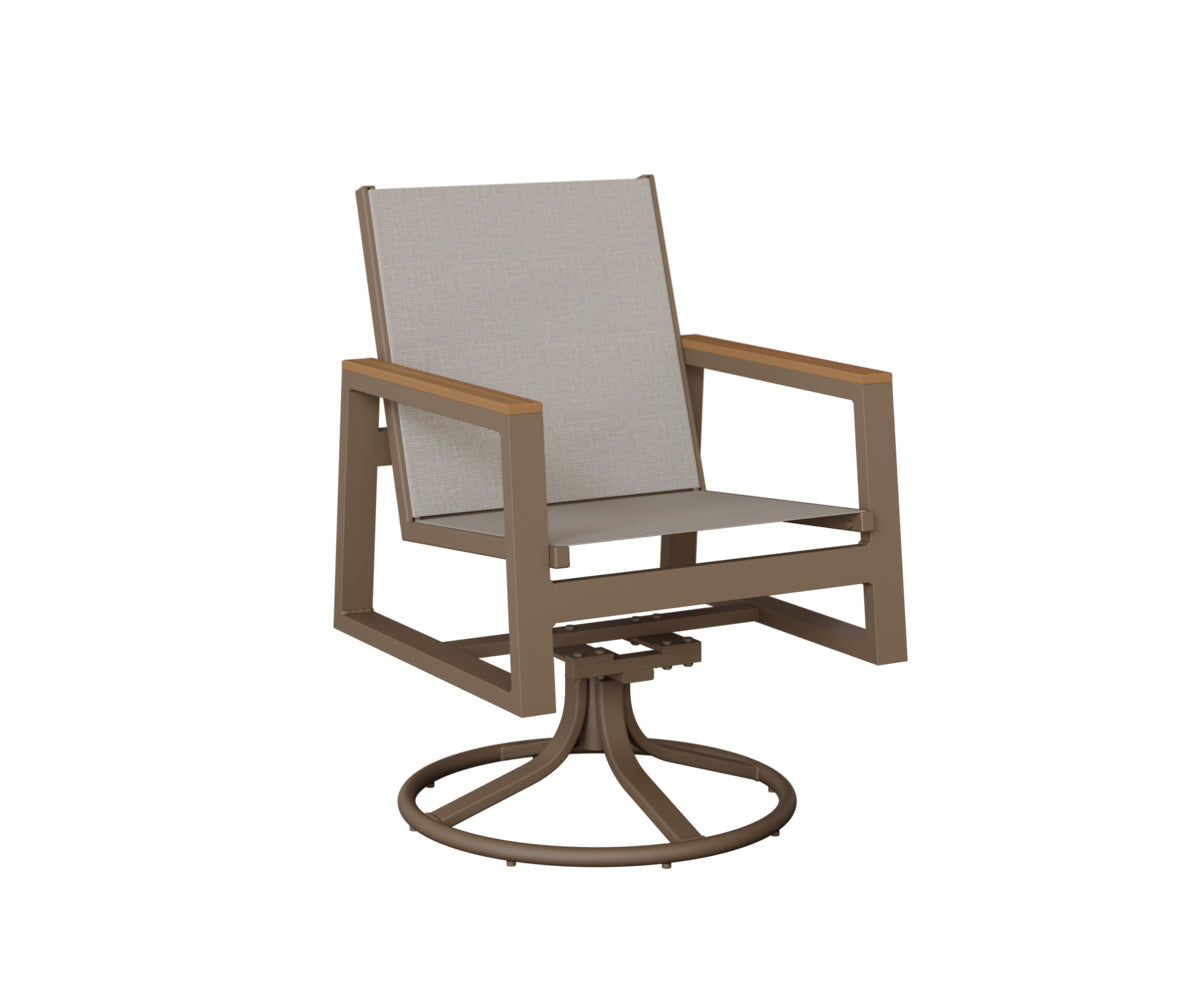 Berlin Gardens Vida Padded Sling Swivel Rocker Dining Chair