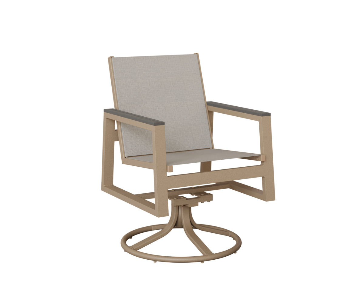 Berlin Gardens Vida Padded Sling Swivel Rocker Dining Chair