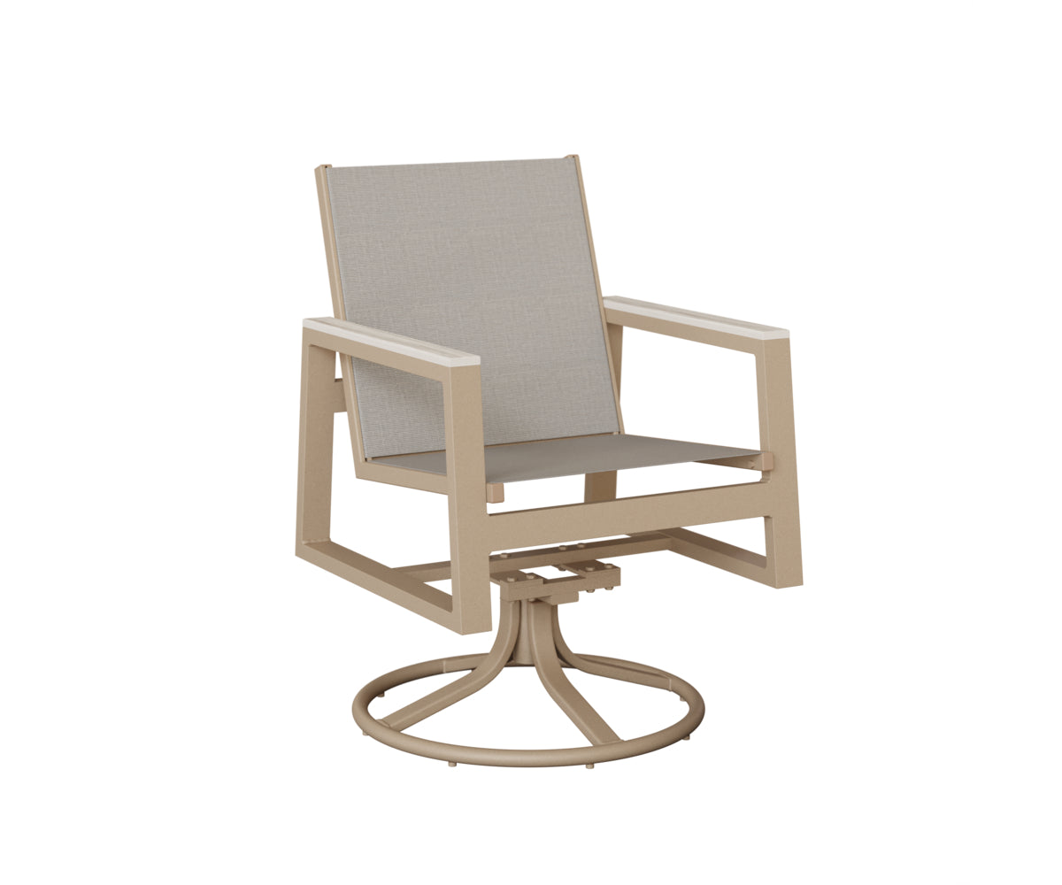 Berlin Gardens Vida Padded Sling Swivel Rocker Dining Chair