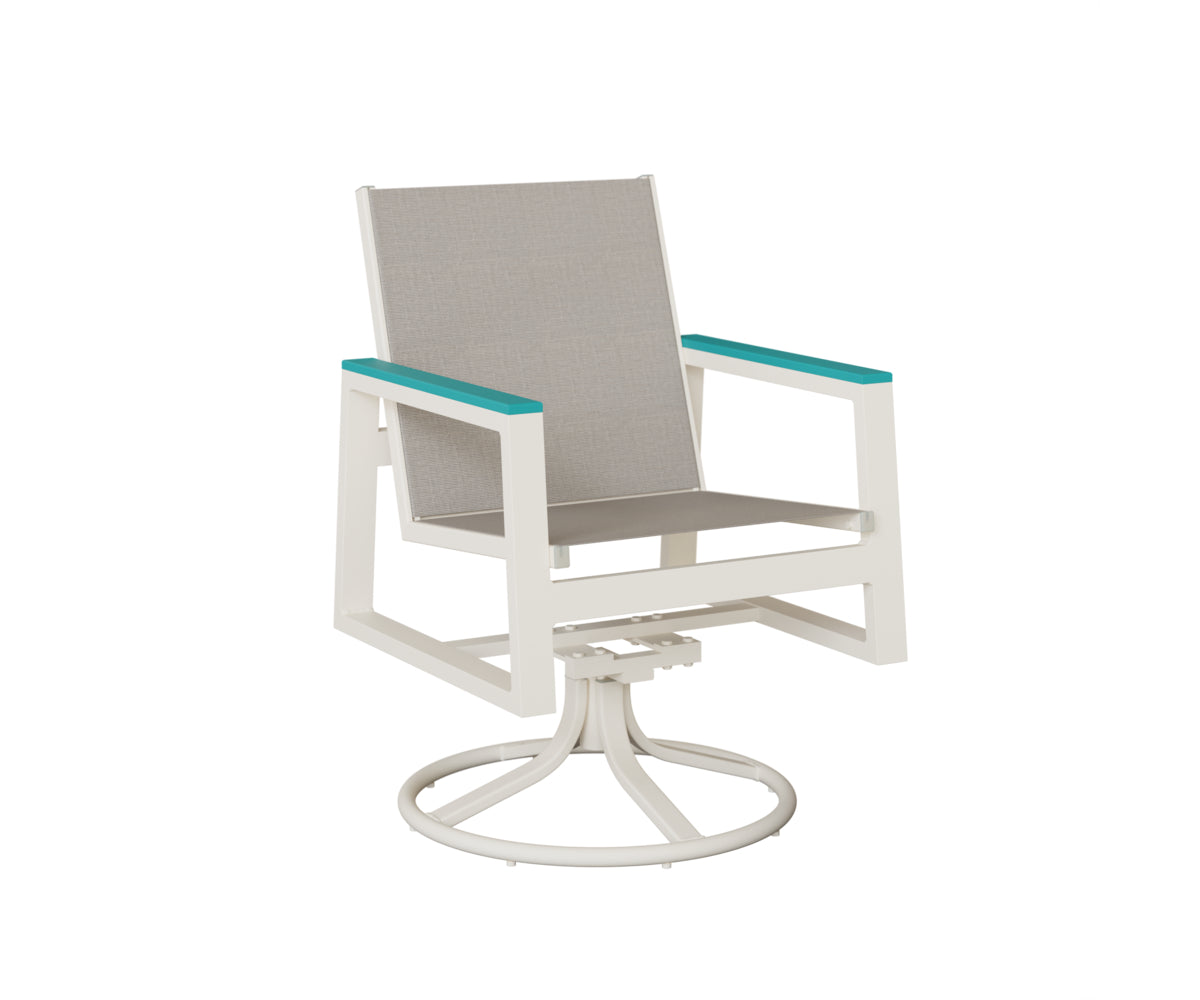 Berlin Gardens Vida Padded Sling Swivel Rocker Dining Chair