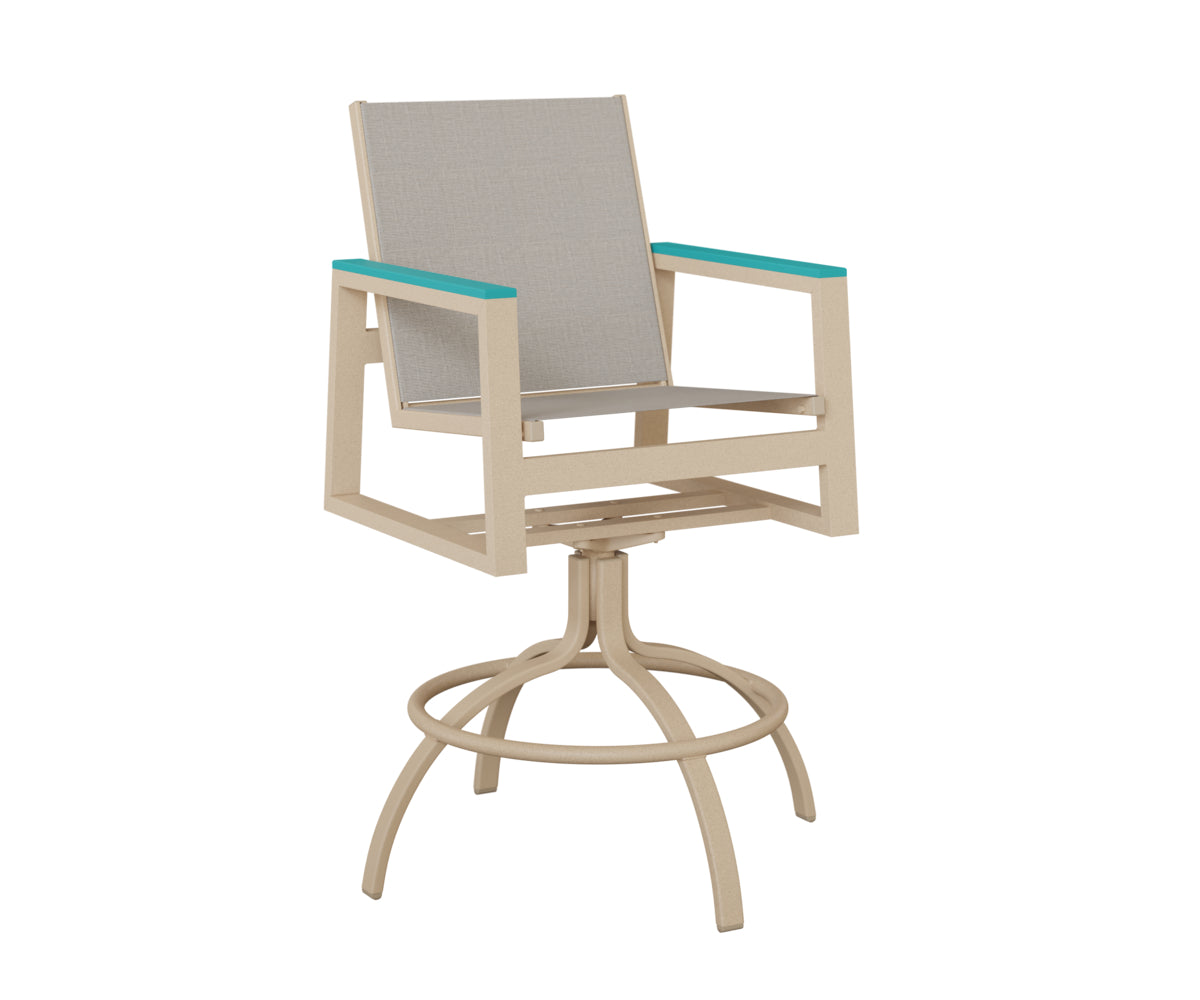Berlin Gardens Vida Padded Sling Swivel Bar Chair