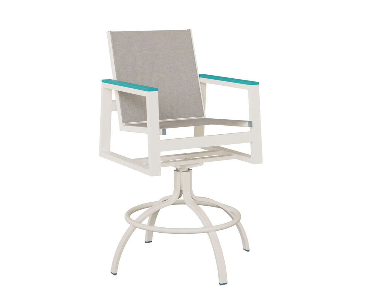 Berlin Gardens Vida Padded Sling Swivel Bar Chair