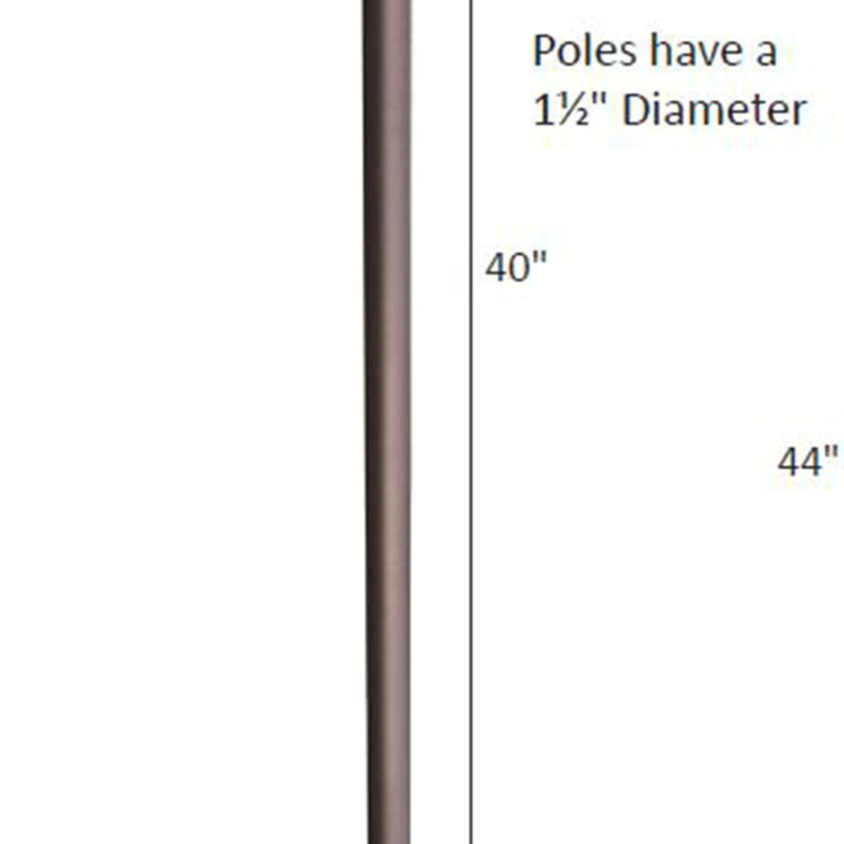 Berlin Gardens 40" Umbrella Extension Pole - UEP40C 2