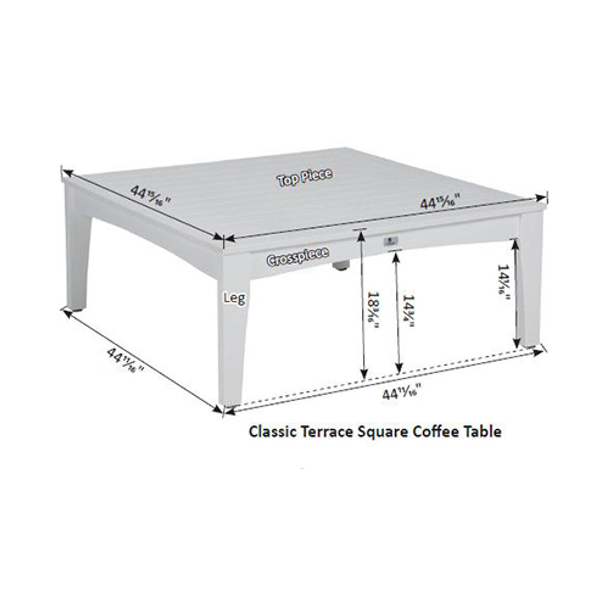 Berlin Gardens Classic Terrace Square Coffee Table - CTSCT4545 2