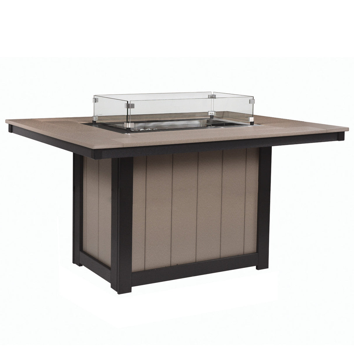 Berlin Gardens Donoma Hammered Top 42" x 54" Rectangular Fire Table Dining - DHFT4254D