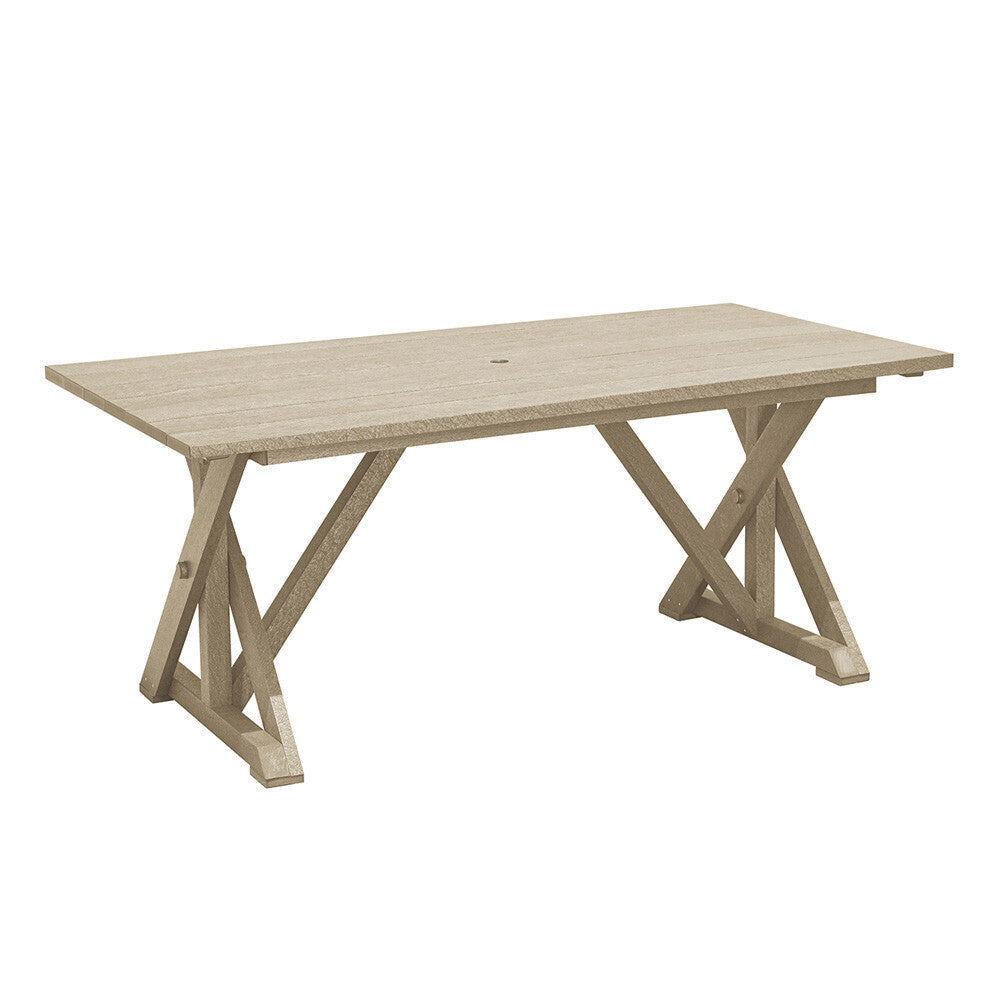 C. R. Plastics Harvest Wide Dining Table with 2" Umbrella Hole - T203